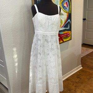 NWT Lilly Pulitzer sz 12 Fawn Midi Dress Resort White Cabana Eyelet